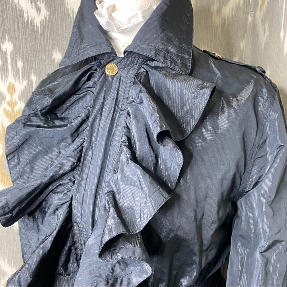 Ralph Lauren Black Luster Ruffled Nylon Windbreaker Jacket - Picture 12 of 16